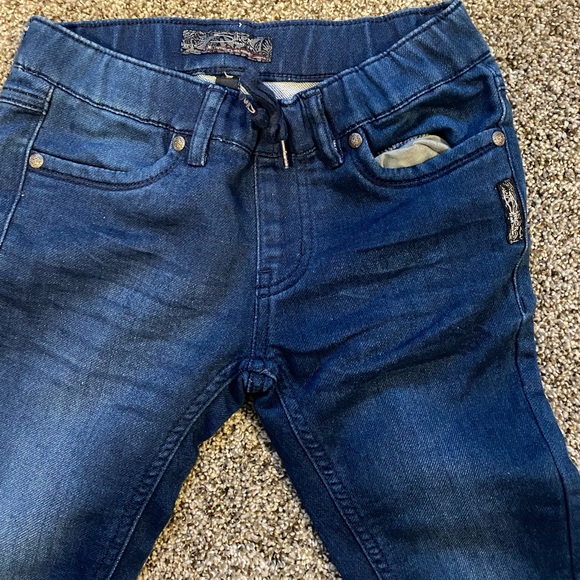 Silver Sz 6 Girls Drawstring Jeggings - Picture 3 of 4